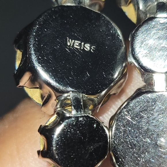 Vintage Weiss Blue Rhinestone Bracelet - Picture 5 of 7